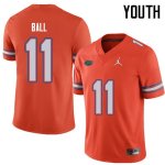 Youth Florida Gators #11 Neiron Ball NCAA Jordan Brand Orange Authentic Stitched College Football Jersey CDT3262EO